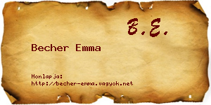 Becher Emma névjegykártya